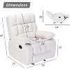 GlasFlength Accent Chairs, Single Leather Recliner with Armrests and Foot Lift Design for Home Theater and Living Room, White, 23"*23"*42" - 2 of 4