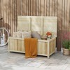 Outsunny Wooden Outdoor Storage Box, 45.5 Gallon Deck Box for Patio, Pool, Balcony, Porch - 2 of 4