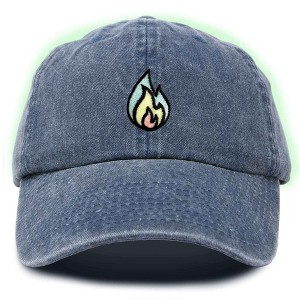 Dalix Fire Embroidered Lit Flame Dad Hat Cotton Baseball Cap Adjustable Mens - 1 of 4