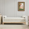 Sapphtopaz Modern Elegant Ottoman with Upholstered Entryway Bench with Wood Legs & 2 Bolster Pillows End of Bed Bench for Living Room,Bedroom - 2 of 4