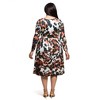 24seven Comfort Apparel Long Sleeve Midi Dress in Animal Print - 3 of 3