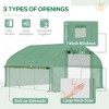 11.5' x 10' x 6.5' Walk-in Tunnel Greenhouse House with Zippered Mesh Door, 7 Mesh Windows & Roll-up Sidewalls - 4 of 4