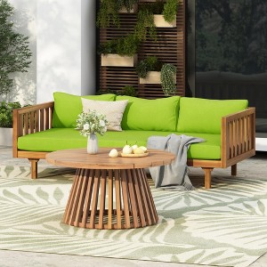NAYSAYE Patio Chaise Lounges Comfortable Stylish Outdoor Reclining Lounge Chair for Backyard Poolside, Teak, 31.5"*31.5"*16" - 1 of 4