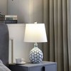 Ore International 19.5" Marin Coastal Beachside Ceramic Table Lamp Green/White: UL Listed, Cotton Shade - 3 of 4