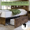AMERLIFE Bed Frame with LED Bookcase Headboard, 4 Storage Drawers & Charging Station - 3 of 4