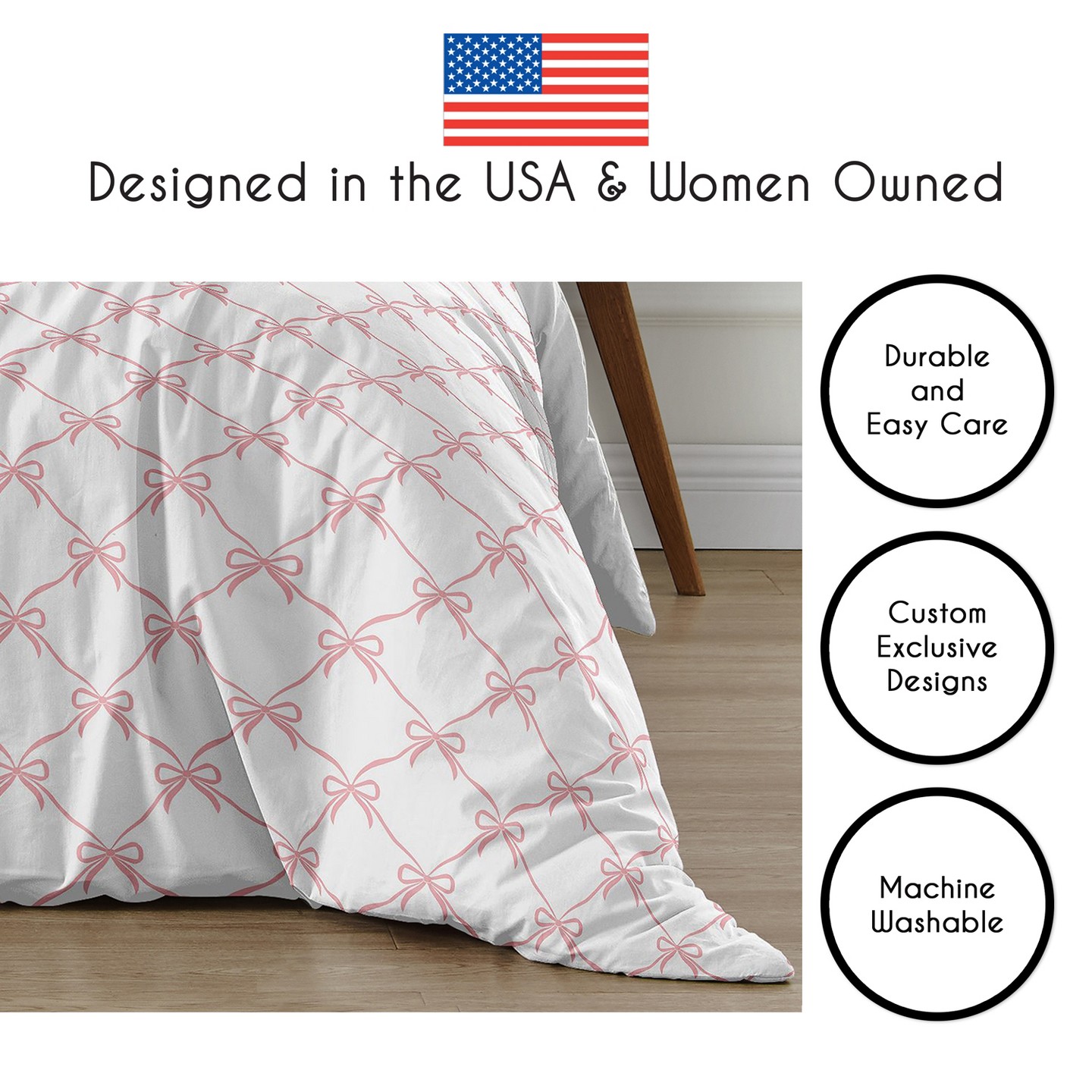 Постельное бельё Sweet Jojo Designs Full/Queen Comforter Bedding Set Ballerina and Ballet Bows Pink and White 3pc для девочек, цвет: Розовый — фото 6