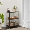 VECELO 3-Tier Industrial Versatile Side Nightstands Sofa Table with Large Storage for Living Room, Space Saving, End Table, Brown/Gray - 2 of 4