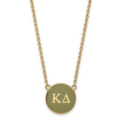 Black Bow Jewelry 14k Yellow Gold Plated Sterling Silver Kappa Delta Greek Life Necklace 18 Inch