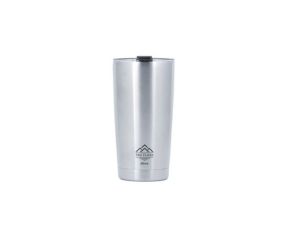 Tru Flask 20 Oz Double Wall Vacuum Insulated Travel Mug Tumbler, Stainless Steel