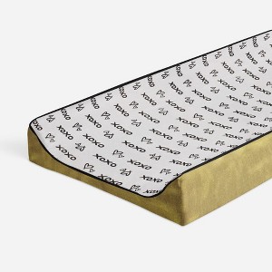 Bacati - Love Black/Gold Kisses/Hugs Changing Pad Cover - 1 of 4