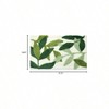 Green Leaves Bath Mats Set 2 Piece Non - Slip Machine Carpet for Tub Shower Floor Entrance 17.5x25.5+19.5x31.5 Inches - 2 of 4