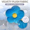 Butterfly Craze Daisy Lounge Flower Pillow - Medium 20 Inches, Cozy & Stylish Floor Cushion, Plush Microfiber - Machine Washable, Blue - 4 of 4
