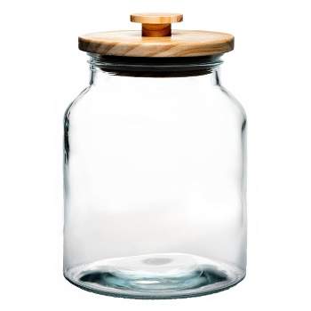 Lucky lu Glass with slanted mouth Airtight Canister with Lids Food Storage  Jar with Clear Preserving