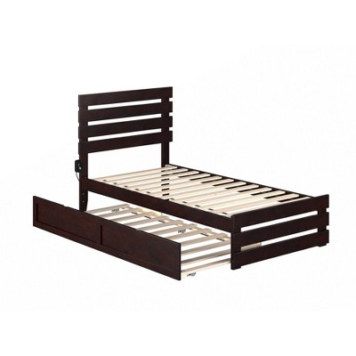 Twin Oxford Bed with Footboard and Twin Trundle Espresso - AFI