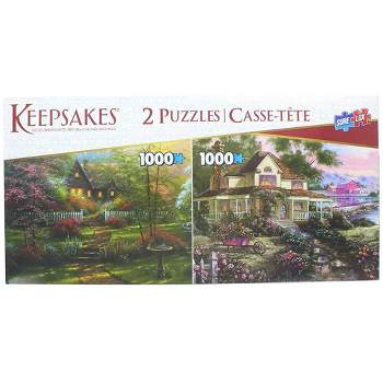 The Canadian Group Set of 2 Keepsakes 1000 Piece Jigsaw Puzzles | Colorful Cottages