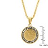 Steeltime 24" 18k gold plated stainless steel Serenity prayer round pendant with simulated diamonds - 3 of 4