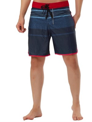 TATT 21 Men's Summer Casual Elastic Waistband Contrast Color Printed Boardshorts