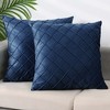 Unique Bargains Solid Geometric Textured Cushion Home Decor 4 Pcs Soft Velvet Decorative Pillow Covers for Bed Sofa - 2 of 4