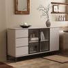 Luck Live 62.99" Modern Style Storage Cabinet with Three Doors and Three Drawers in Off-white - 3 of 4