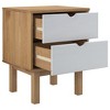 vidaXL Bedside Cabinet OTTA Brown&White 17.7 in.x15.4 in.x22.4 in. Solid Wood Pine - 4 of 4