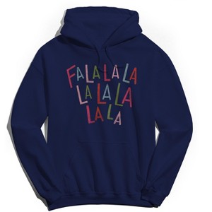 Rerun Island Men's Christmas Falala Long Sleeve Graphic Cotton Hoodie - 1 of 1
