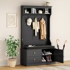 PexFix Hall Tree with Bench & Shoe Storage 6-in-1 Wider Entryway Bench with Coat Rack & Adjustable Shelf Farmhouse Hall Tree - 2 of 4
