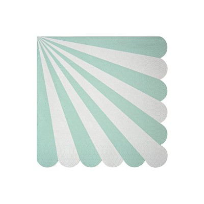 Meri Meri Aqua Fan Stripe Large Napkins