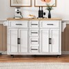 Kitchen Island with Drop Leaf, Rolling Kitchen Cart on Wheels with Doors, Drawers and Power Outlet for Dining Room - 4 of 4