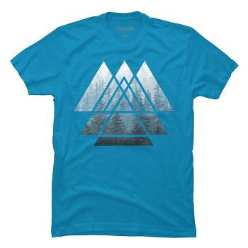 Men's Design By Humans Sacred Geometry Triangles - Misty Forest By Maryedenoa T-Shirt