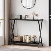 2-Tier Narrow Console Table, Small Entryway Table, Thin Entrance Sofa Table, Side Table for Behind Couch or Wall, Kitchen Counter - 4 of 4