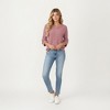 Anna-Kaci Women's Long Sleeve Textured Knit Pullover Top with Split Neck and Relaxed Fit - 4 of 4