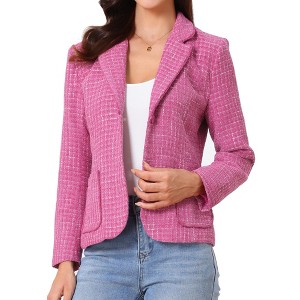 INSPIRE CHIC Women's Notch Lapel Long Sleeve Button Blazer - 1 of 4