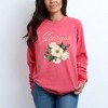 Simply Sage Market Women's Georgia Flower Colorful Long Sleeve Garment Dyed Tee - 2 of 3