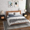 Rattan Nightstand Set of 2, Modern Farmhouse End Table with Storage Cabinet and 1 Door, Rustic Couch Side Table for Living Room Bedroom - 2 of 4