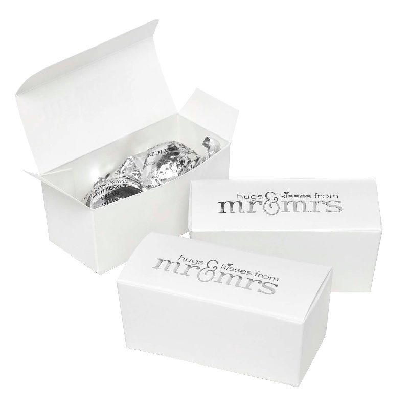 25ct Mr. & Mrs. Wedding White Truffle Favor Box, 1 of 2