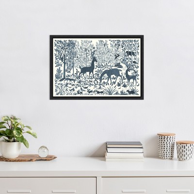 Norwegian Wildlife Landscape Print on Canvas with Black Frame