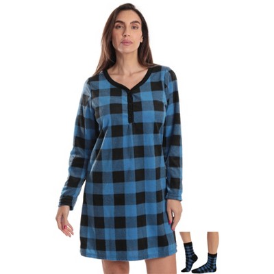 Just Love Womens Ultra-Soft Sleep Shirt Nightgown with Matching Fuzzy Socks