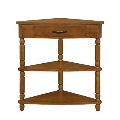 NicBex 33.86''Corner Console Table with Storage Drawer Modern Side Table with 2 Open Shelves for Corner,Small Space