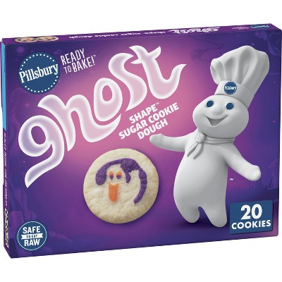 Pillsbury Ready-to-Bake Ghost Shape Sugar Cookie Dough - 9.1oz/20ct