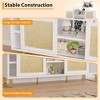 TV Stand with Straw Rattan Sliding Door, TV Cabinet for 65 Inch TV, Multi-Functional TV Console Table, for Living Room Bedroom - 3 of 4