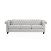 KWPZQEB Chesterfield Sofa, Retro Style 3 Seater with 3 Upholstered & Rolled Arm, Modern Tufted Couch 3 Seater for Living Room, Bedroom, Apartment - 4 of 4