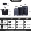 Kumasinova Hardshell ABS Luggage Set of 5,Expandable PC Spinner Suitcases with TSA Lock,Impact-Resistant Travel Luggage Sets,21/25/29" - 3 of 4