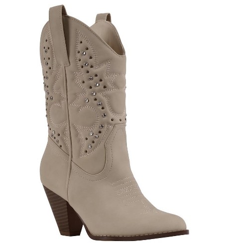 Beige cowboy ankle boots online