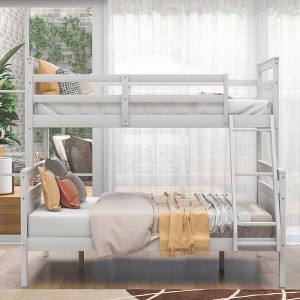 Twin over Full Bunk Bed with ladder and Safety Guardrail-ModernLuxe - 1 of 4