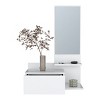 GlasFlength 36.2" Bathroom Storage Cabinets Pedestal Sink Storage Cabinet Vanity Base Cabinet with one Storage Shelf for Bathroom, White - 3 of 4