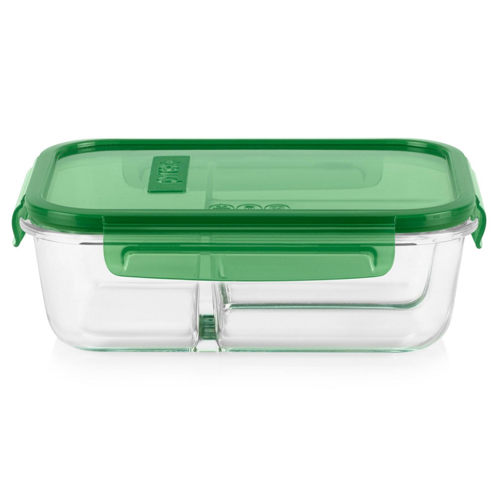 Photos - Food Container Pyrex 3.8 Cup 3 Compartment Rectangular MealBox Glass Food Storage Contain 