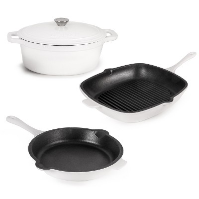 Berghoff Neo 5pc Cast Iron Cookware Set, 5qt. & 8qt. Covered Dutch Ovens,  10 Fry Pan, Green : Target