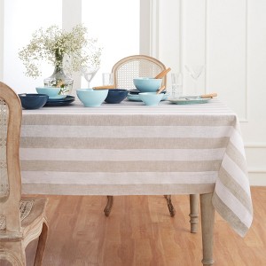 Solino Home Striped Linen Tablecloth | Cabana Stripe - 1 of 4