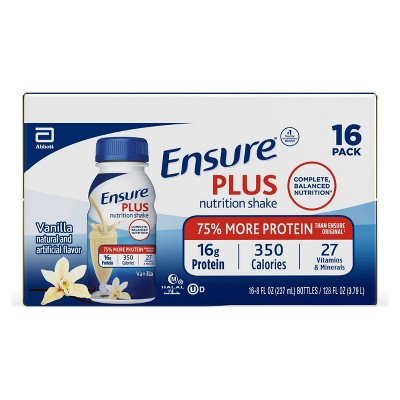Ensure Plus Nutrition Shake Vanilla 16ct 128 Fl Oz Target