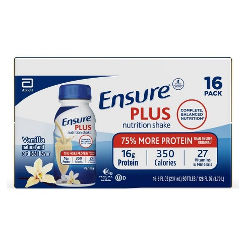 Ensure Plus Nutrition Shake Vanilla 16ct 128 Fl Oz Target